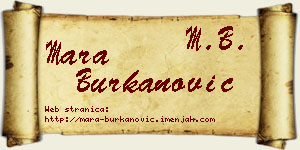 Mara Burkanović vizit kartica
